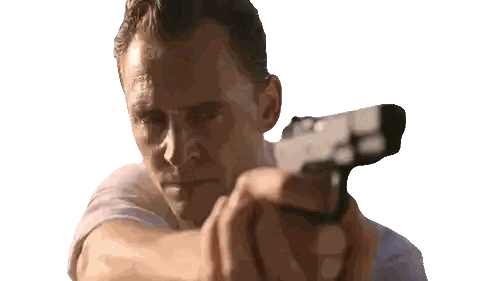 Man Pointing Gun At Camera Sticker