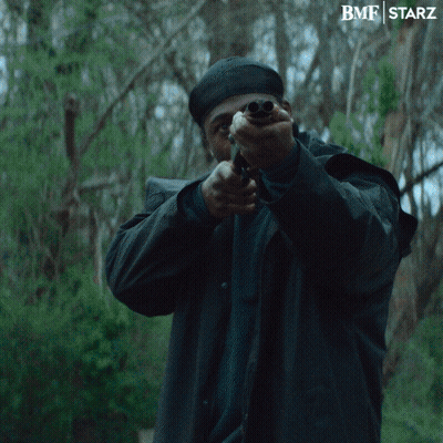 Man Pointing Gun At Camera With BMF Starz GIF