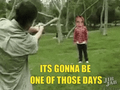 Man Pointing Gun At Girl Saying Its Gonna Be One Of Those Days GIF