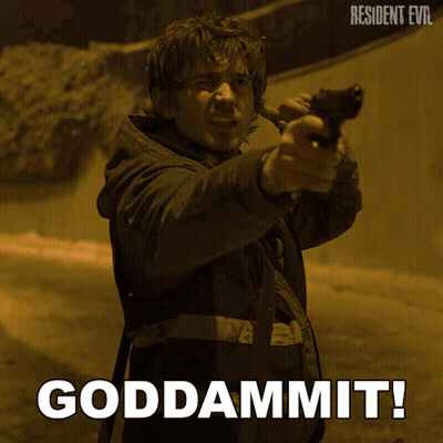 Man Pointing Gun Saying Goddammit GIF