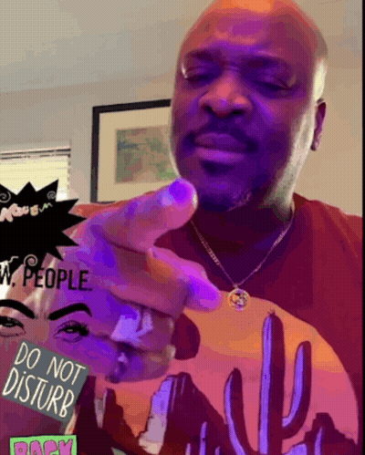 Man Pointing In Do Not Disturb Shirt GIF