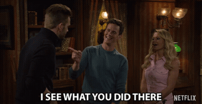 Man Pointing Saying I See What You Did There GIF