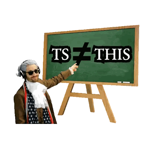 Man Pointing To Ts On Blackboard Sticker