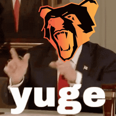 Man Pointing Up Bear And Bull NFT Yuge GIF