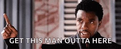 Man Pointing Up Saying Get This Man Outta Here GIF
