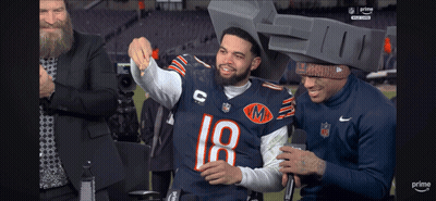 Man Posing In Bears Jersey Number 18 GIF