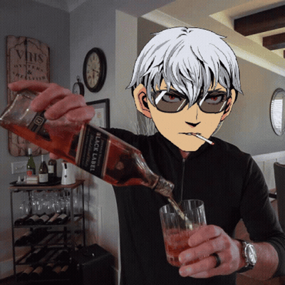 Man Pouring Black Label Scotch Into Glass GIF