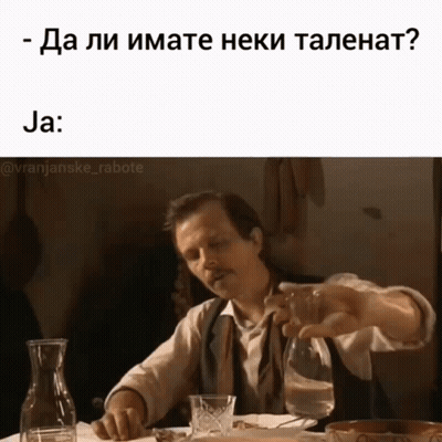 Man Pouring Liquid Into Glass Saying Ja