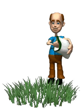 Man Pouring Seeds Into Grass Sticker