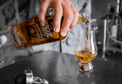 Man Pouring Whiskey On Neat Glass GIF