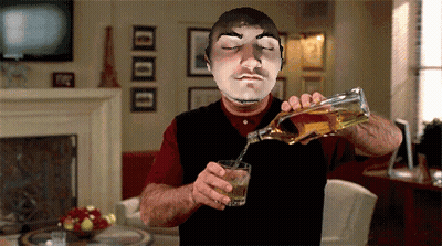Man Pouring Whiskey With Eyes Closed GIF