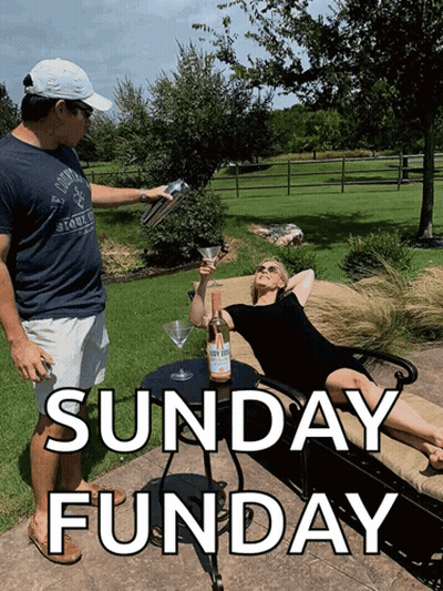 Man Pouring Wine Woman Laying Couch Sunday Funday GIF