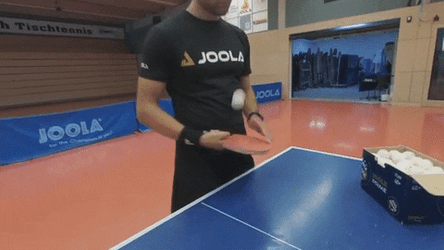Man Practice Table Tennis Alone GIF