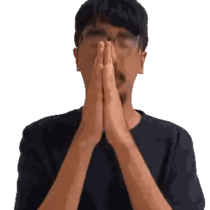 Man Praying With Folded Hands Sticker