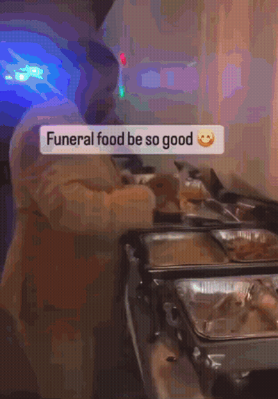 Man Preparing Funeral Food Saying Funeral Food Be So Good GIF