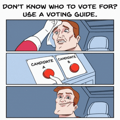 Man Preparing To Vote For Candidate A Or B GIF