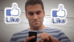 Man Pressing Like Button In Phone GIF