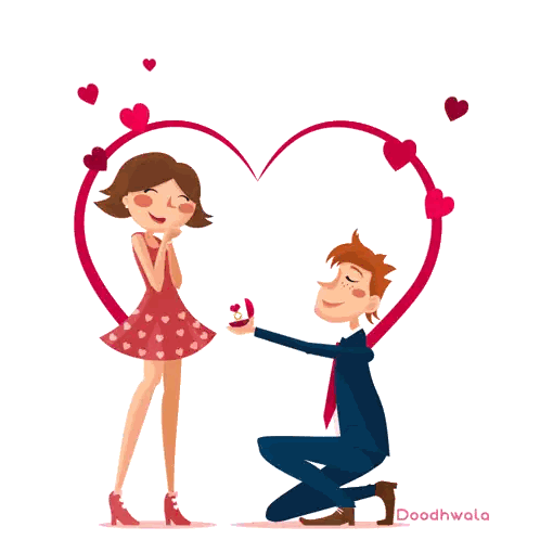 Man Proposing To Woman Doodhwala Sticker
