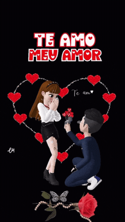 Man Proposing To Woman Te Amo Meu Amor GIF