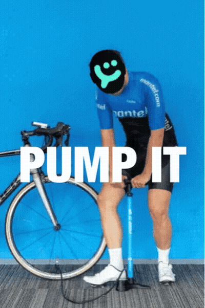 Man Pumping Bicycle Saying Pump It