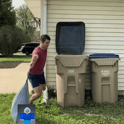 Man Pushing Garbage Can 04 60573 GIF
