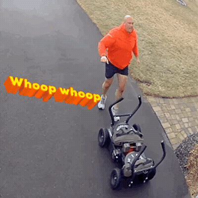 Man Pushing Stroller With Whoop Whoop On Ground GIF