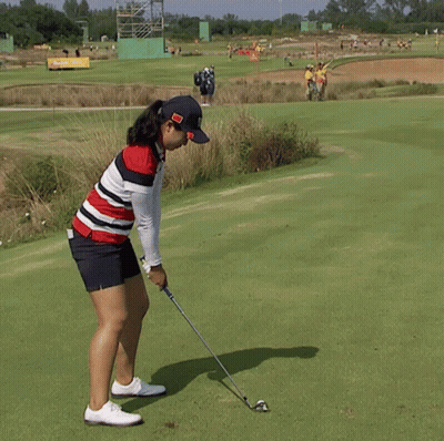 Man Putting Golf Ball On Green Putt Down Still Golfing Clown GIF