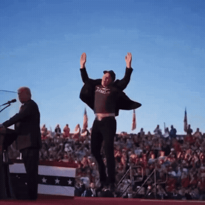 Man Raising Arms In Black Shirt Saying Justice GIF