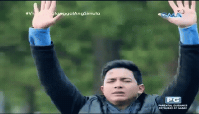 Man Raising Hands With Parental Guidance Sticker GIF