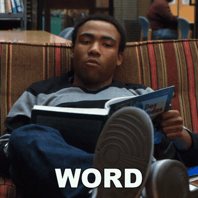 Man Reading Book On Couch Word Word GIF