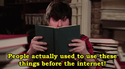 Man Reading Book Saying People Used These GIF