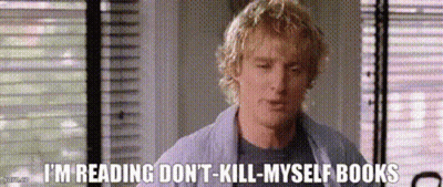 Man Reading Book Says I'm Reading Don't Kill Myself Books GIF