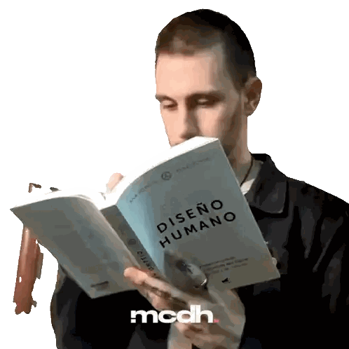 Man Reading Diseo Humano Book Sticker
