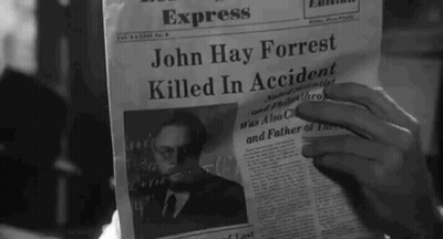Man Reading Newspaper John Hay Forrest Killed In Accident GIF