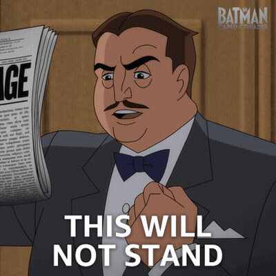 Man Reading Newspaper This Will Not Stand GIF