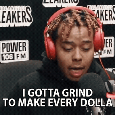 Man Red Headphones Gotta Grind Make Every Dollar GIF