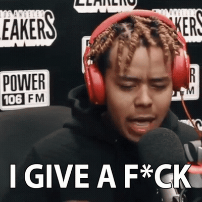 Man Red Headphones Says I Give A F*ck GIF