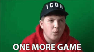 Man Red Hoodie Black Hat Says One More Game GIF