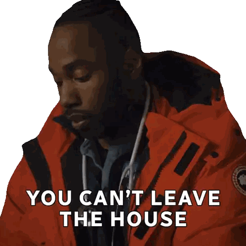Man Red Jacket Says You Can't Leave House Sticker