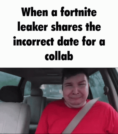 Man Red Shirt Back Seat Saying When Fortnite Leaker GIF