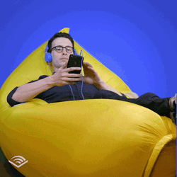 Man Relaxing With Music GIF