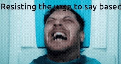 Man Resisting The Urge To Say Based GIF