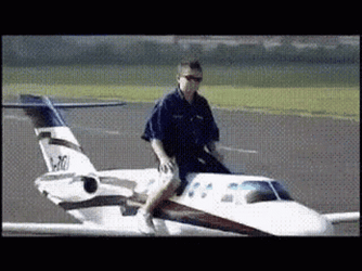 Man Ride On Little Plane How Funny GIF