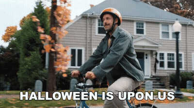 Man Riding Bike Halloween Is Upon Us GIF
