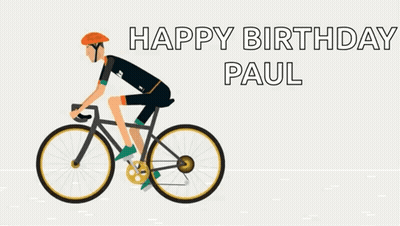 Man Riding Bike Happy Birthday Paul GIF
