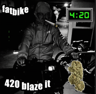 Man Riding Bike Smoking Fatbike 420 Blaze It GIF