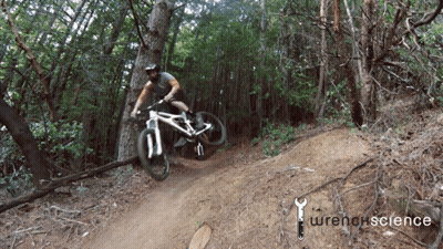 Man Riding Bike With Wrench Science Logo
