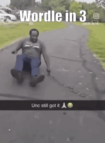 Man Riding Blue Cooler Down Road Wordle In 3 GIF