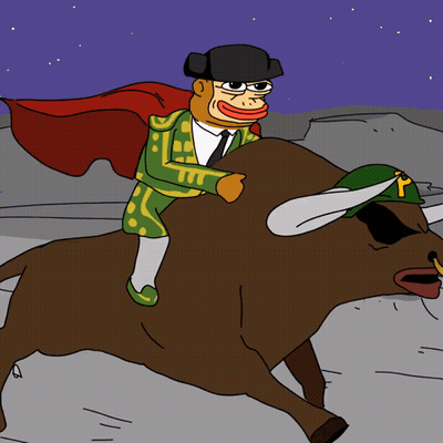 Man Riding Bull With Letter P On Hat GIF