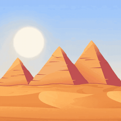 Man Riding Camel Past Pyramids GIF